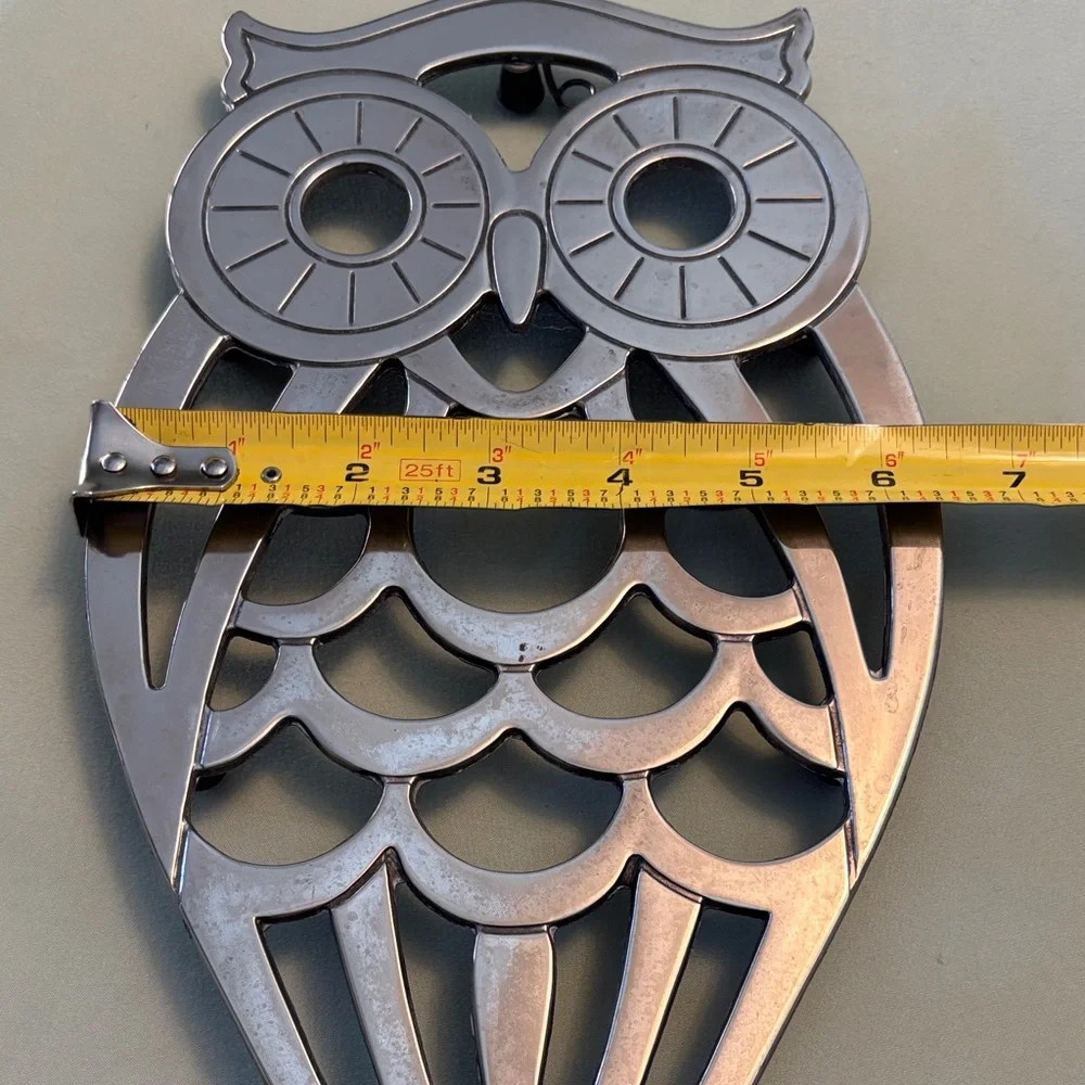 Hoo Hoo! Vintage Silverplated Owl Wall Decor or Trivet by Leonard - Sweet!